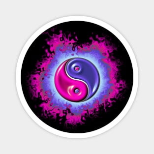 pink yin yang fire design Magnet